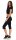 Damen Jogginhose 3/4 Sport-Hose Baumwolle;  Schwarz XS