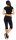Damen Jogginhose 3/4 Sport-Hose Baumwolle;  Schwarz XS