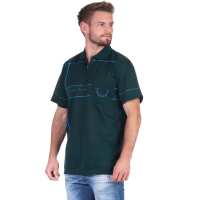 Herren Poloshirt T-Shirt Polo-Hemd Kurzarm,  Dunkelgrün L