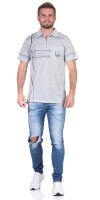 Herren Poloshirt T-Shirt Polo-Hemd Kurzarm,  Hellgrau M