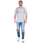 Herren Poloshirt T-Shirt Polo-Hemd Kurzarm,  Hellgrau XL