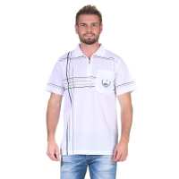 Herren Poloshirt T-Shirt Polo-Hemd Kurzarm,  Weiß M