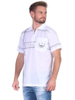 Herren Poloshirt T-Shirt Polo-Hemd Kurzarm,  Weiß L