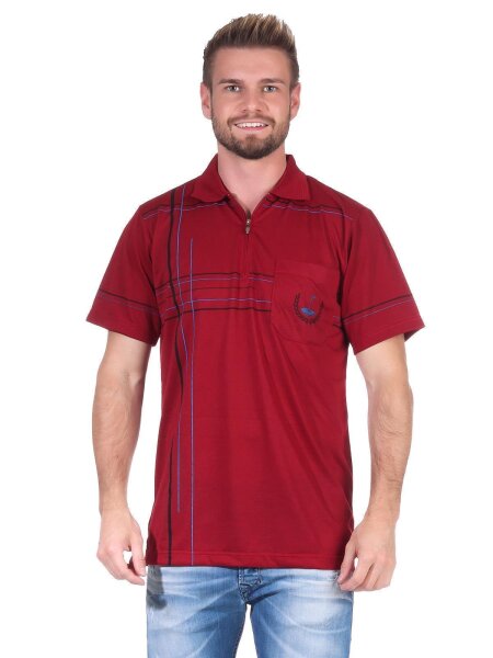 Herren Poloshirt T-Shirt Polo-Hemd Kurzarm,  Rot M