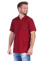 Herren Poloshirt T-Shirt Polo-Hemd Kurzarm,  Rot M