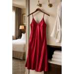 Damen Negligé Nachtwäsche Nachtkleid Dessous Satin; S M L XL 2XL