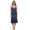 Damen Negligé Nachtwäsche Nachtkleid Dessous Satin; Dunkelblau 2XL