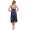 Damen Negligé Nachtwäsche Nachtkleid Dessous Satin; Dunkelblau 2XL