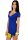 Longshirt Shirt Top Mini Kleid V-Ausschnitt; Blau XXL/XXXL