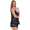 Damen Satin Nachtwäsche Pyjama Set Shorty mit Spitze; Schwarz/2XL