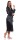 Damen Morgenmantel Kimono Satinrobe mit Spitze; Schwarz/L