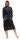 Damen Morgenmantel Kimono Satinrobe mit Spitze; Schwarz/L