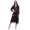 Damen Morgenmantel Kimono Satinrobe mit Spitze; Schwarz/2XL