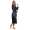 Damen Morgenmantel Kimono Satinrobe mit Spitze; Schwarz/2XL