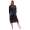 Damen Morgenmantel Kimono Satinrobe mit Spitze; Schwarz/2XL
