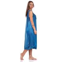 Damen Nachthemd Sleepshirt mit Muster, Petrol S/M/L