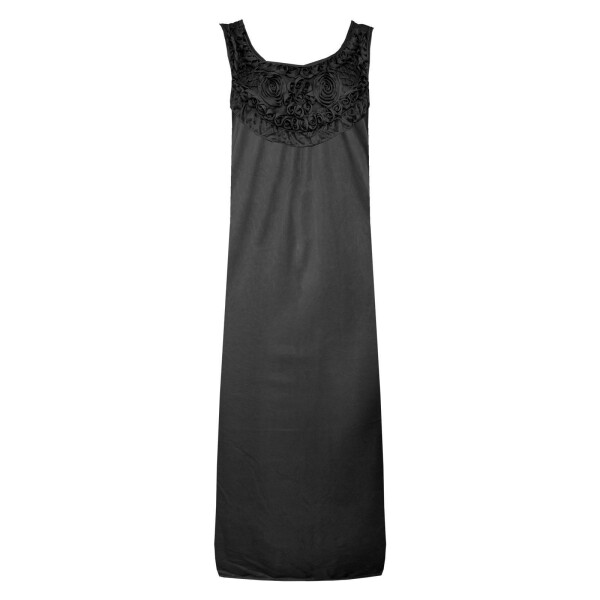 Damen Nachthemd Sleepshirt mit Muster, Schwarz S/M/L