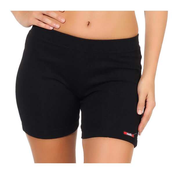 Damen Sport Shorts Hotpants kurz Baumwolle Radler Fitness; Schwarz XS