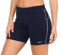 Damen Sport Shorts Hotpants kurz Baumwolle Radler Fitness; Dunkelblau XS