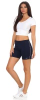 Damen Sport Shorts Hotpants kurz Baumwolle Radler Fitness; Dunkelblau XS