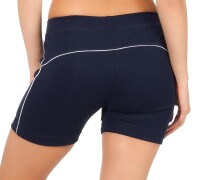 Damen Sport Shorts Hotpants kurz Baumwolle Radler Fitness; Dunkelblau XS