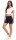 Damen Sport Shorts Hotpants kurz Baumwolle Radler Fitness; Dunkelblau XS