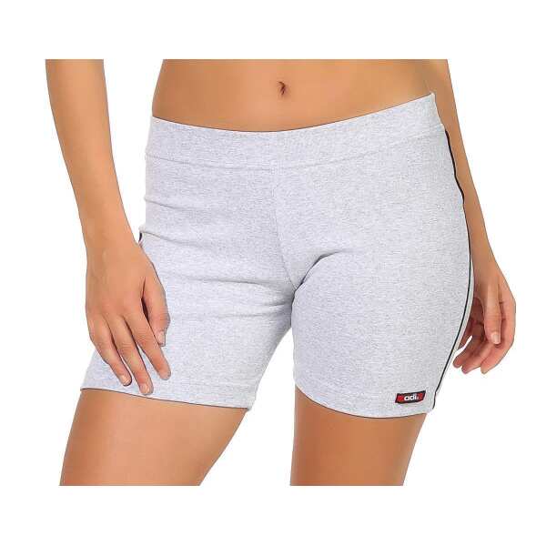 Damen Sport Shorts Hotpants kurz Baumwolle Radler Fitness; Grau XS