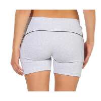 Damen Sport Shorts Hotpants kurz Baumwolle Radler Fitness; Grau XS