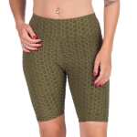 Leggings 1/2 Radlerhose kurz gemusterter Stoff Khaki XS/S