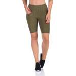 Leggings 1/2 Radlerhose kurz gemusterter Stoff Khaki XS/S