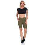 Leggings 1/2 Radlerhose kurz gemusterter Stoff Khaki XS/S
