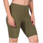 Leggings 1/2 Radlerhose kurz gemusterter Stoff Khaki XS/S