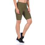 Leggings 1/2 Radlerhose kurz gemusterter Stoff Khaki XS/S