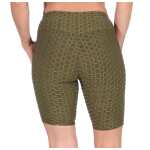 Leggings 1/2 Radlerhose kurz gemusterter Stoff Khaki XS/S