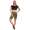 Leggings 1/2 Radlerhose kurz gemusterter Stoff Khaki XS/S