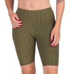 Leggings 1/2 Radlerhose kurz gemusterter Stoff Khaki M/L