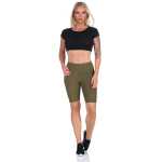Leggings 1/2 Radlerhose kurz gemusterter Stoff Khaki M/L