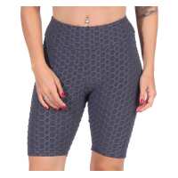 Leggings 1/2 Radlerhose kurz gemusterter Stoff Grau XS/S