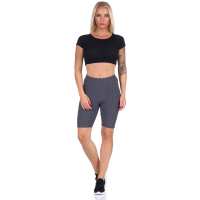 Leggings 1/2 Radlerhose kurz gemusterter Stoff Grau XS/S