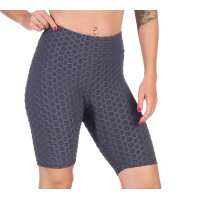 Leggings 1/2 Radlerhose kurz gemusterter Stoff Grau XS/S