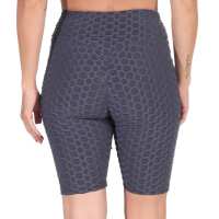 Leggings 1/2 Radlerhose kurz gemusterter Stoff Grau XS/S