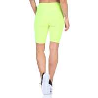 Leggings 1/2 Radlerhose kurz gemusterter Stoff Gelb XS/S