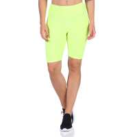 Leggings 1/2 Radlerhose kurz gemusterter Stoff Gelb XS/S