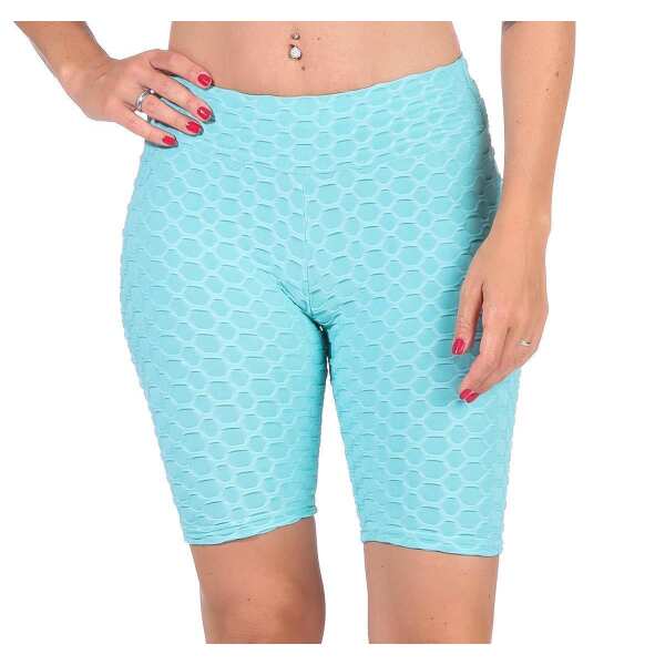 Leggings 1/2 Radlerhose kurz gemusterter Stoff Grün XS/S