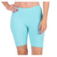 Leggings 1/2 Radlerhose kurz gemusterter Stoff Grün XS/S