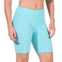 Leggings 1/2 Radlerhose kurz gemusterter Stoff Grün XS/S