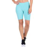 Leggings 1/2 Radlerhose kurz gemusterter Stoff Grün XS/S