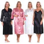 Damen 2 Teiler Kimono Negligé Nachtmantel...