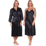 Damen 2 Teiler Kimono Negligé Nachtmantel...