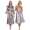 Damen 2 Teiler Kimono Negligé Nachtmantel Satinrobe mit Spitze;